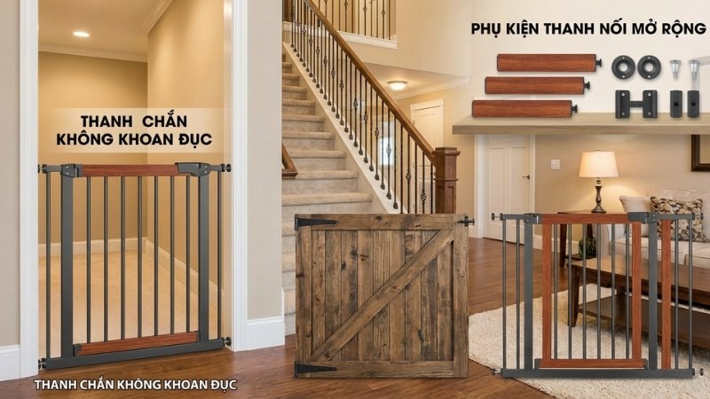 Chọn thanh chắn ph&ugrave; hợp theo kh&ocirc;ng gian, chất liệu v&agrave; độ tuổi b&eacute; để đảm bảo an to&agrave;n tối ưu