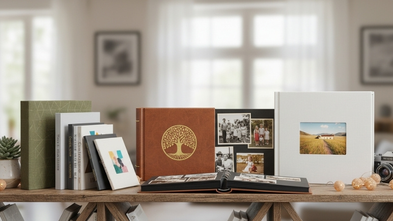 Album tại Tiki được chia thành album lồng ảnh, album dán, scrapbook và album đựng card/Instax,..