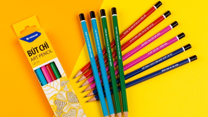 Bút chì gỗ cùng ruột chì bền chắc, dễ gọt và cho nét viết ổn định