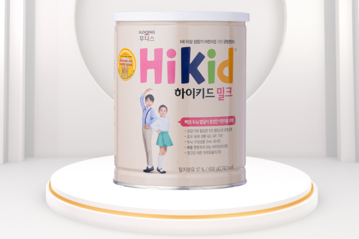 HIKID chứa hàm lượng canxi cao (600mg/100g)