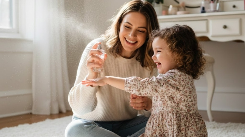 Chọn nước hoa cho b&eacute; kh&ocirc;ng cồn, &iacute;t dị ứng, m&ugrave;i nhẹ, h&atilde;ng uy t&iacute;n, thử phản ứng da