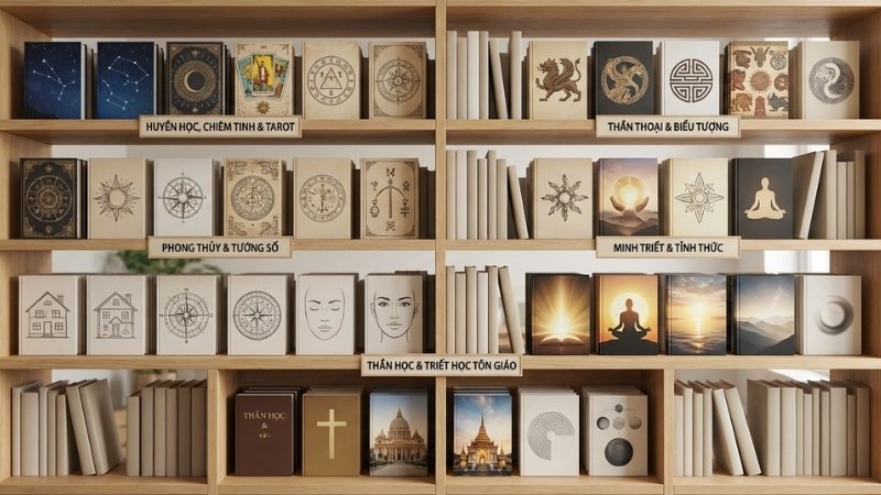 Danh mục tâm linh khác tại Tiki gồm huyền học, phong thủy, thần thoại, tỉnh thức và triết học