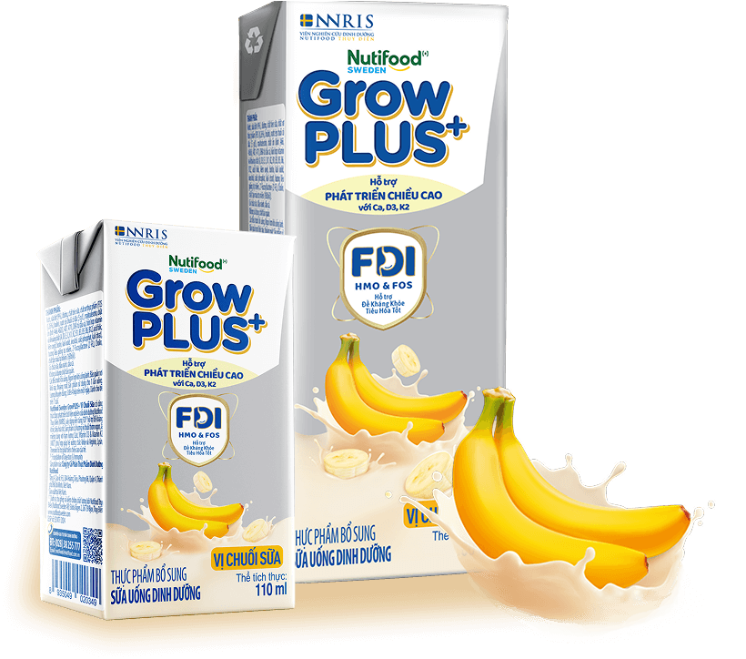 Sữa Nutifood Sweden GrowPLUS+ Vị Chuối Sữa 