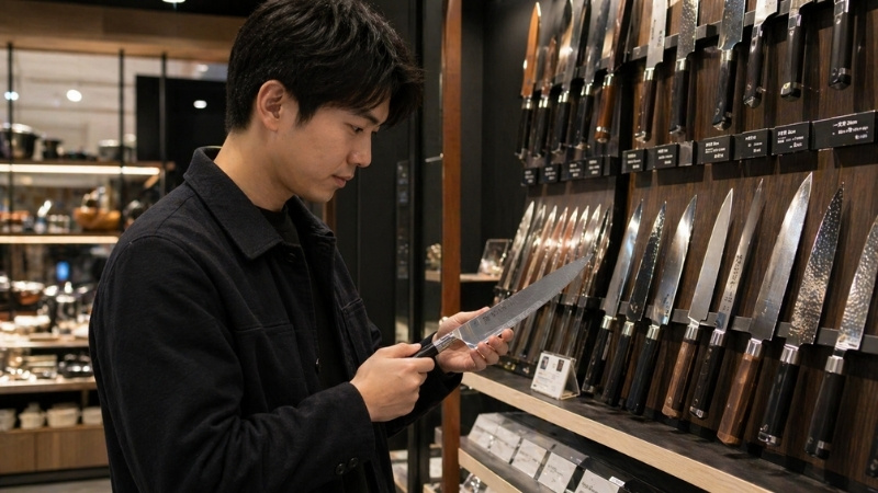 Ti&ecirc;u ch&iacute; chọn mua dao th&aacute;i dựa tr&ecirc;n độ c&acirc;n bằng của c&aacute;n dao v&agrave; chất liệu th&eacute;p nguy&ecirc;n khối