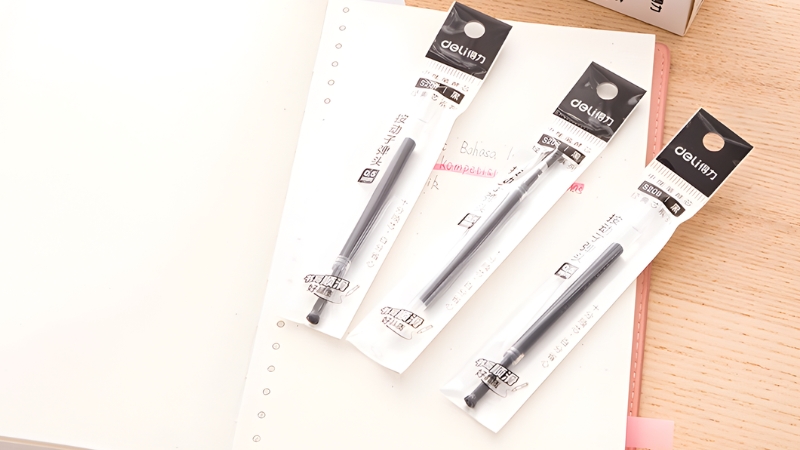 Ruột bút gel giúp duy trì nét viết mượt mà mà không cần thay bút mới