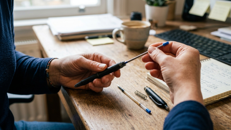 Thay ruột khi hết mực v&agrave; bảo quản nơi kh&ocirc; r&aacute;o để b&uacute;t lu&ocirc;n viết trơn tru, bền l&acirc;u