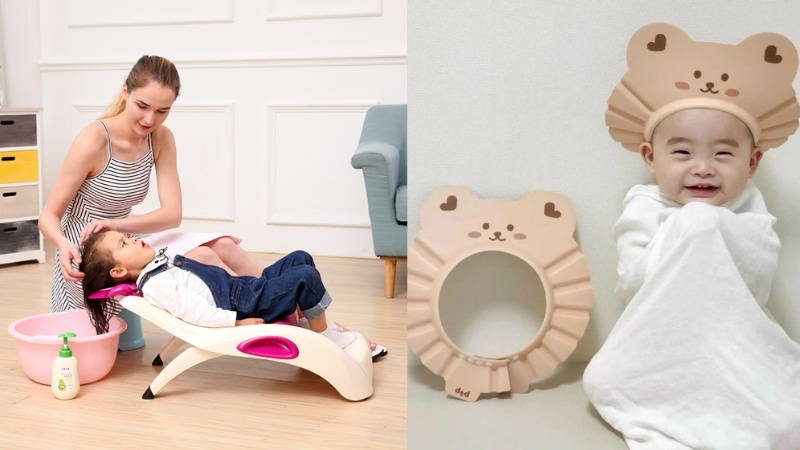 Kết hợp dụng cụ vệ sinh v&agrave; mũ h&igrave;nh th&uacute; ngộ nghĩnh gi&uacute;p b&eacute; tắm an to&agrave;n, hứng th&uacute; hơn mỗi ng&agrave;y
