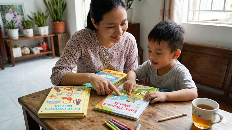 S&aacute;ch Phonics gi&uacute;p b&eacute; luyện ph&aacute;t &acirc;m chuẩn v&agrave; tự tin khi đọc tiếng Anh