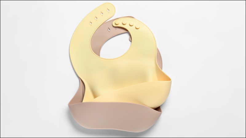 Yếm ăn dặm silicon c&oacute; m&aacute;ng hứng chống đổ, chống thấm nước