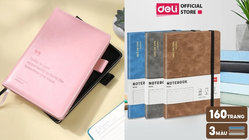 Sổ tay b&igrave;a da tại Tiki được ph&acirc;n loại đa dạng theo k&iacute;ch thước, kiểu d&aacute;ng v&agrave; phong c&aacute;ch