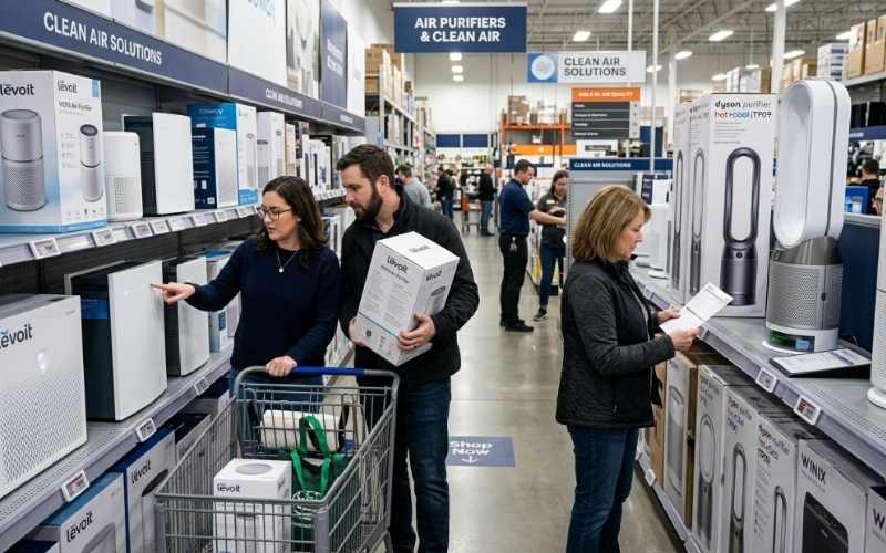 Kh&aacute;ch h&agrave;ng lựa chọn m&aacute;y lọc kh&ocirc;ng kh&iacute;, kỹ c&agrave;ng trước khi mua sản phẩm