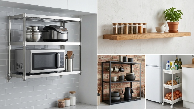 Chất liệu là yếu tố quyết định tuổi thọ của kệ nhà bếp