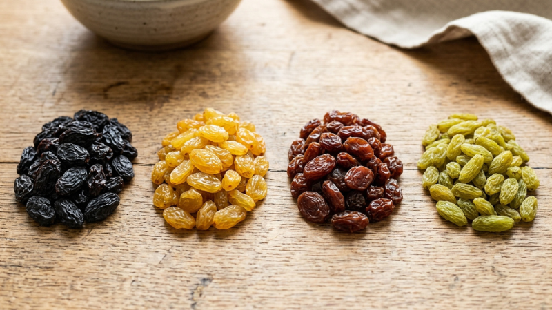 Tùy vào mục đích làm bánh hay ăn vặt để bạn chọn nho đen, nho vàng hoặc nho nguyên cành