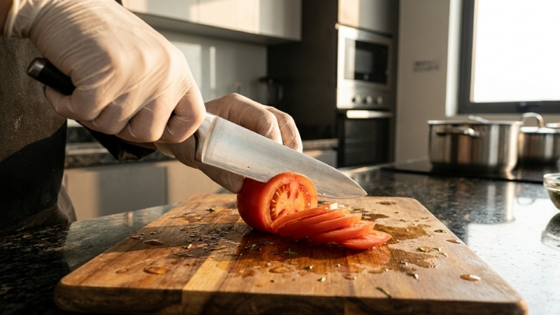 Sử dụng dao th&aacute;i ch&iacute;nh h&atilde;ng gi&uacute;p thực hiện những l&aacute;t cắt sắc n&eacute;t v&agrave; giữ trọn độ tươi ngon của thực phẩm