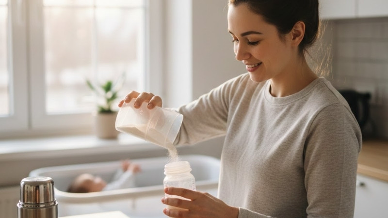 Chọn hộp chia sữa nhựa PP/PPSU BPA Free, nắp k&iacute;n, miệng dễ đổ, dung t&iacute;ch hợp cữ b&uacute;