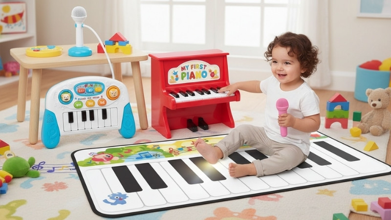 Chọn đ&agrave;n piano cho b&eacute; theo tuổi, nhựa an to&agrave;n, &acirc;m thanh r&otilde; v&agrave; c&oacute; t&iacute;nh năng học vui