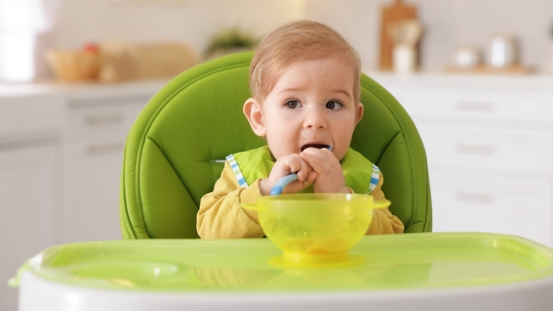 Chọn ghế ăn cho b&eacute; cần an to&agrave;n, chắc chắn, dễ vệ sinh, c&oacute; đai bảo vệ v&agrave; ph&ugrave; hợp độ tuổi