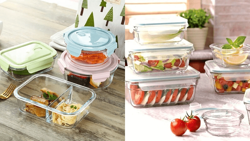 Dụng cụ chứa đựng thực phẩm c&oacute; nhiều chất liệu như nhựa, thủy tinh, inox tiện lợi.