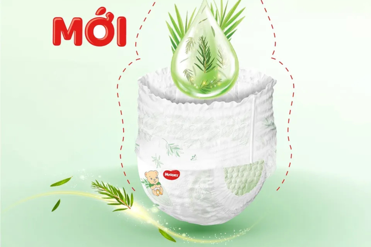 Tã Huggies với chiết xuất tràm trà thiên nhiên