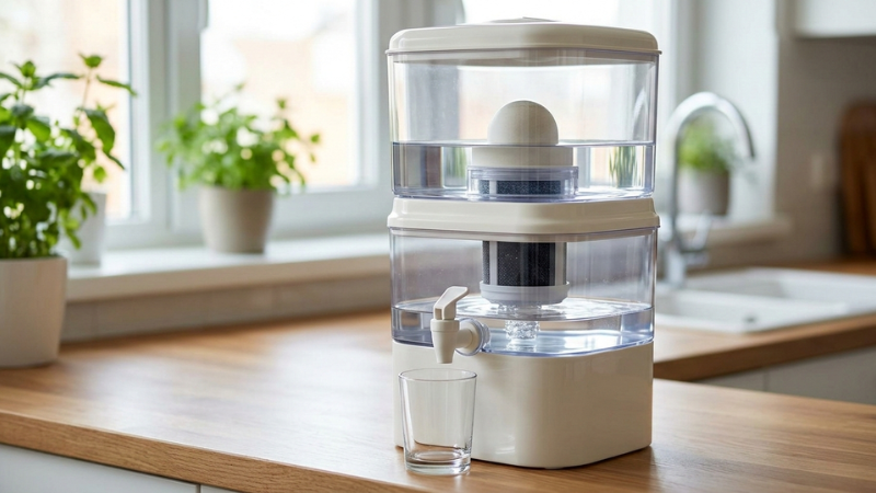 M&aacute;y lọc nước kh&ocirc;ng điện với hệ thống l&otilde;i lọc ph&acirc;n tầng, ph&ugrave; hợp nguồn nước m&aacute;y gia đ&igrave;nh