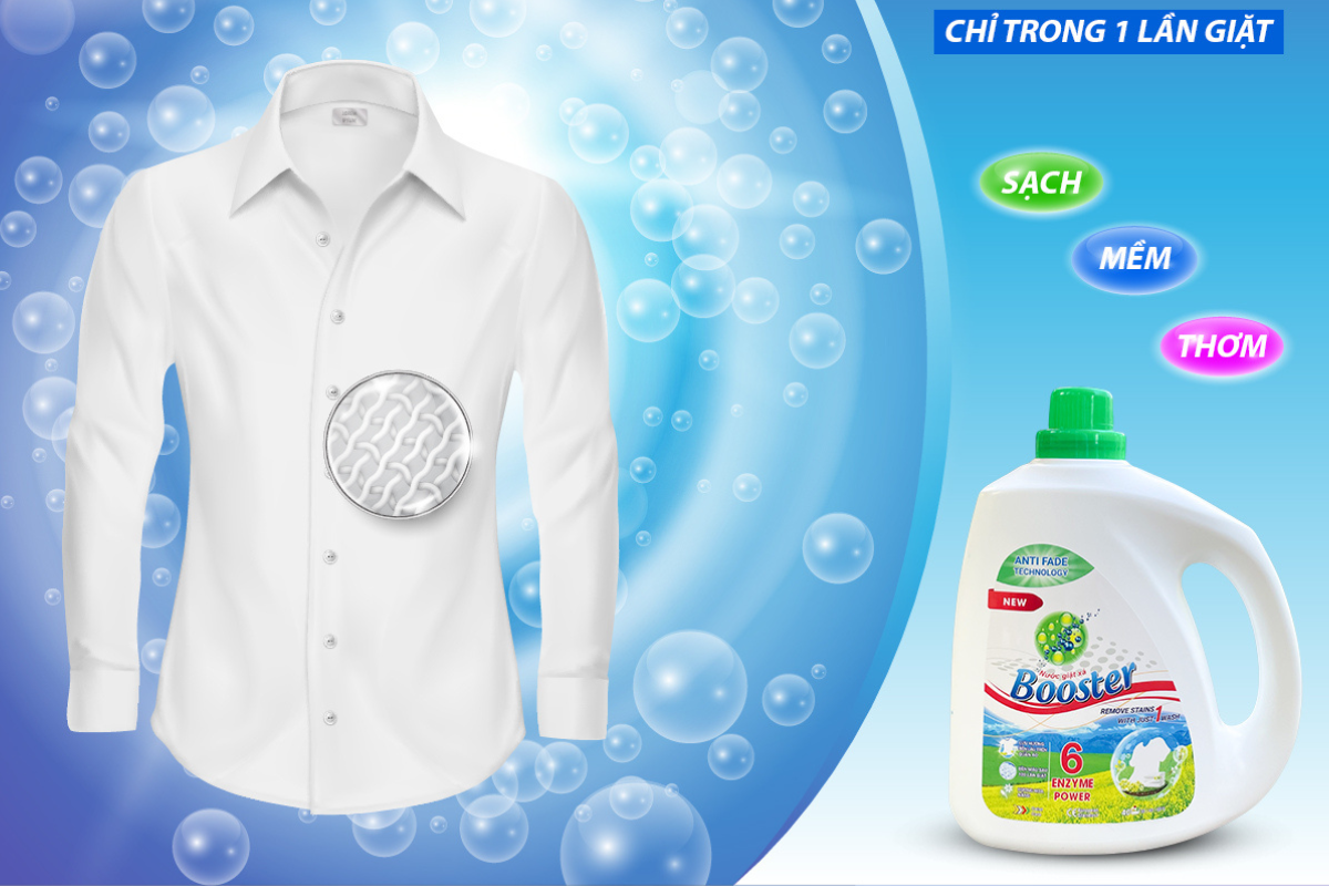 Nước giặt Booster hương hoa nắng tươi mới