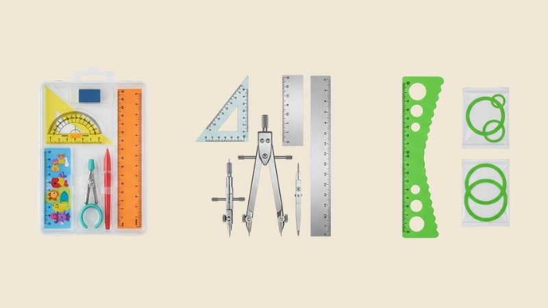 Từ bộ thước cơ bản đến dụng cụ vẽ kỹ thuật chuy&ecirc;n nghiệp.