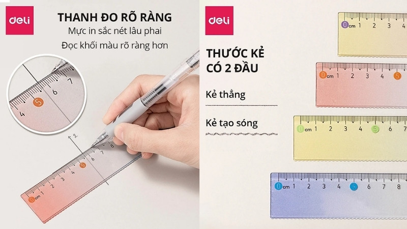Thước kẻ thương hiệu Deli