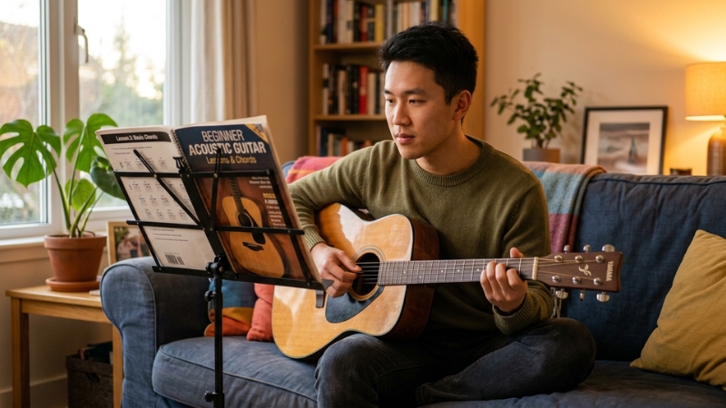 Tự học đàn guitar tại nhà hiệu quả với sách giáo khoa chất lượng