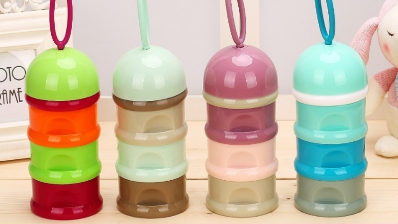 Hộp chia sữa dạng tầng, xoay hay dung t&iacute;ch lớn, chọn theo thời gian đi v&agrave; lượng sữa mang theo