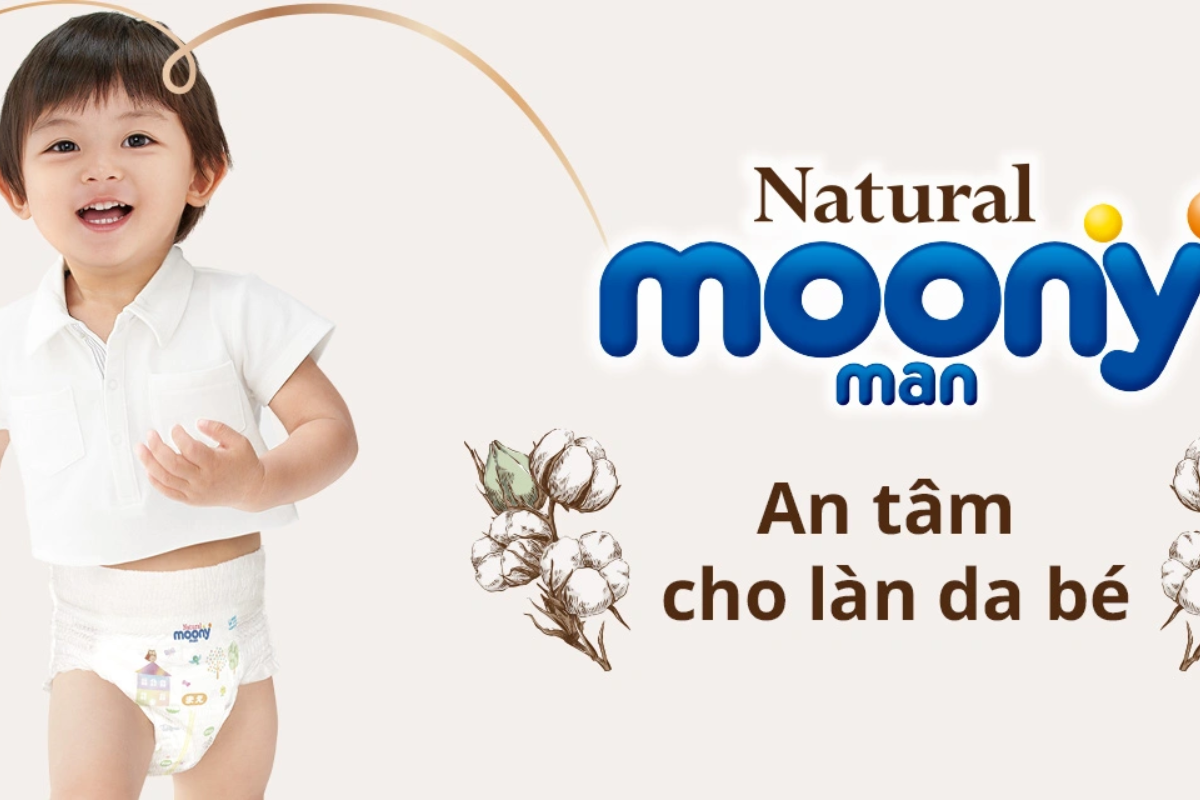 Tã dán Moony nổi bật với thiết kế ôm vừa vặn với cơ thể bé