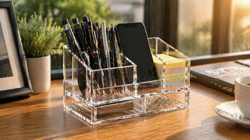 Sử dụng khay cắm b&uacute;t đa năng ch&iacute;nh h&atilde;ng gi&uacute;p tối ưu h&oacute;a kh&ocirc;ng gian b&agrave;n l&agrave;m việc