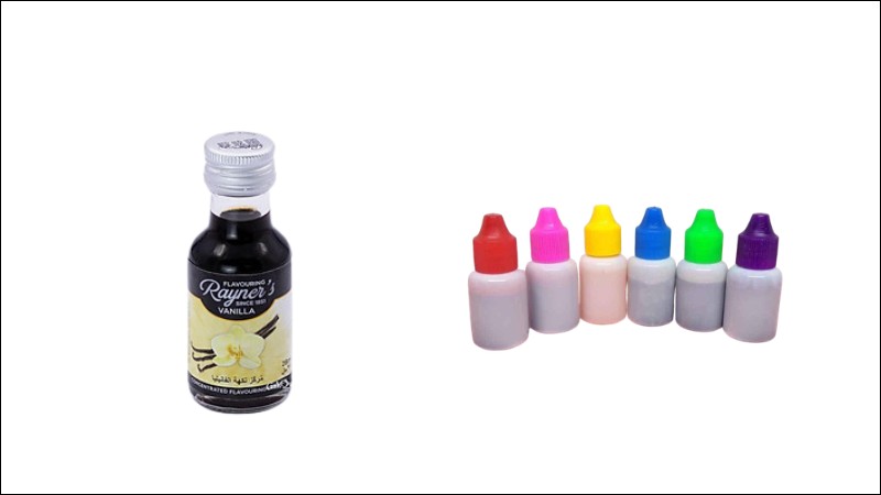 Tinh chất vani v&agrave; m&agrave;u thực phẩm gi&uacute;p tạo hương thơm v&agrave; m&agrave;u sắc cho m&oacute;n ăn