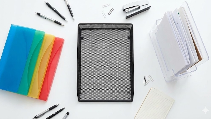 Từ kệ lưới kim loại bền bỉ đến kệ mica sang trọng - đ&aacute;p ứng mọi phong c&aacute;ch văn ph&ograve;ng