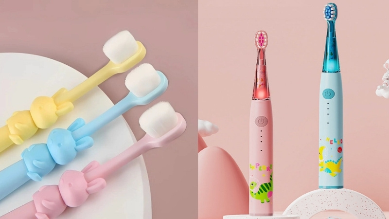 B&eacute; tr&ecirc;n 3 tuổi n&ecirc;n d&ugrave;ng b&agrave;n chải l&ocirc;ng mềm hoặc b&agrave;n chải điện để l&agrave;m sạch răng hiệu quả