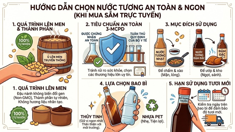 Ti&ecirc;u chỉ chọn mua nước tương ngon cho gia đ&igrave;nh bạn