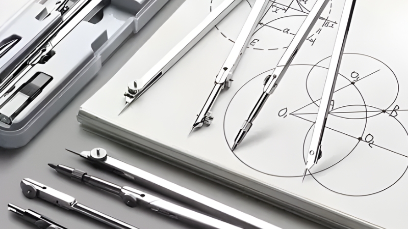 Compa kỹ thuật giúp vẽ đường tròn chính xác và đều nét