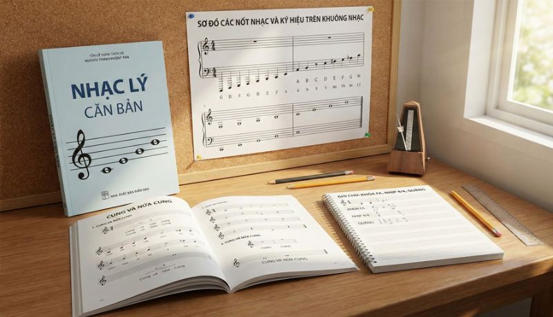 S&aacute;ch nhạc l&yacute; l&agrave; t&agrave;i liệu chuy&ecirc;n s&acirc;u về h&ograve;a &acirc;m, phối kh&iacute; 