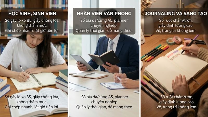 Chọn sổ tay chất lượng dựa v&agrave;o mục đ&iacute;ch sử dụng, nhu cầu c&aacute; nh&acirc;n