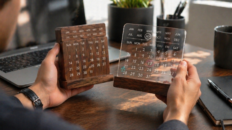 C&acirc;n nhắc kỹ lưỡng về chất liệu, k&iacute;ch thước v&agrave; c&ocirc;ng năng gi&uacute;p bạn sở hữu một chiếc lịch b&agrave;n ph&ugrave; hợp