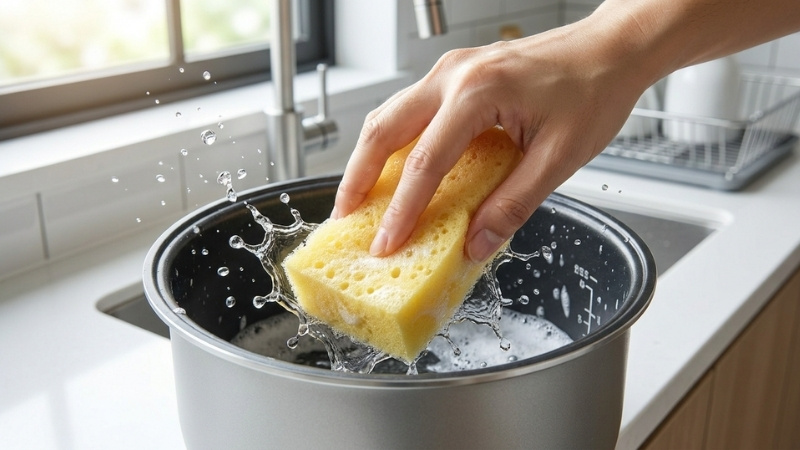Bảo quản nồi cơm điện bền bỉ bằng c&aacute;ch vệ sinh đ&uacute;ng c&aacute;ch v&agrave; kh&ocirc;ng vo gạo trực tiếp trong nồi