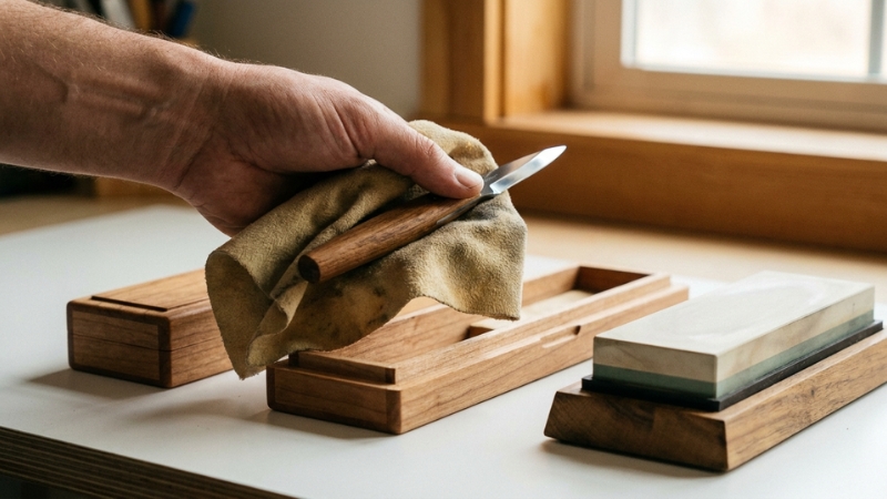 Bảo quản dao khắc bền bỉ bằng c&aacute;ch vệ sinh thủ c&ocirc;ng v&agrave; cất giữ trong hộp đựng chuy&ecirc;n dụng