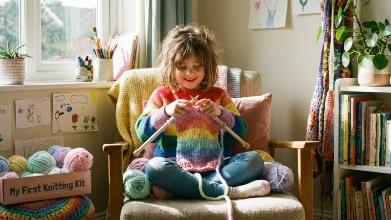 Đồ chơi đan len gi&uacute;p b&eacute; rời xa m&agrave;n h&igrave;nh điện thoại, r&egrave;n luyện t&iacute;nh ki&ecirc;n nhẫn v&agrave; sự kh&eacute;o l&eacute;o của đ&ocirc;i tay