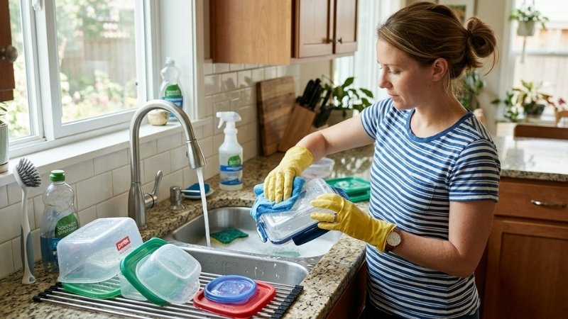 Vệ sinh định kỳ, mở nắp khi quay lò vi sóng và khử mùi bằng baking soda để hộp luôn bền đẹp