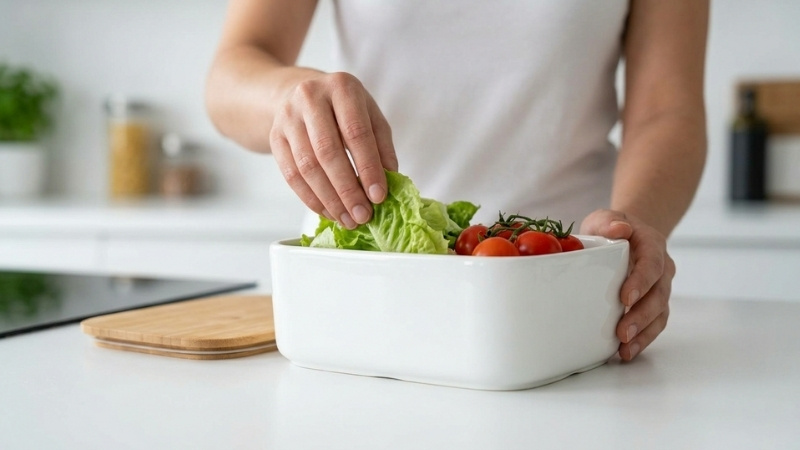 Rửa bằng khăn mềm, tránh sốc nhiệt và vệ sinh ron thường xuyên giúp hộp sứ bền đẹp như mới