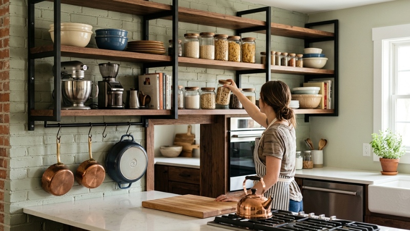Kệ nhà bếp chất lượng giúp tối ưu không gian và tăng tính thẩm mỹ