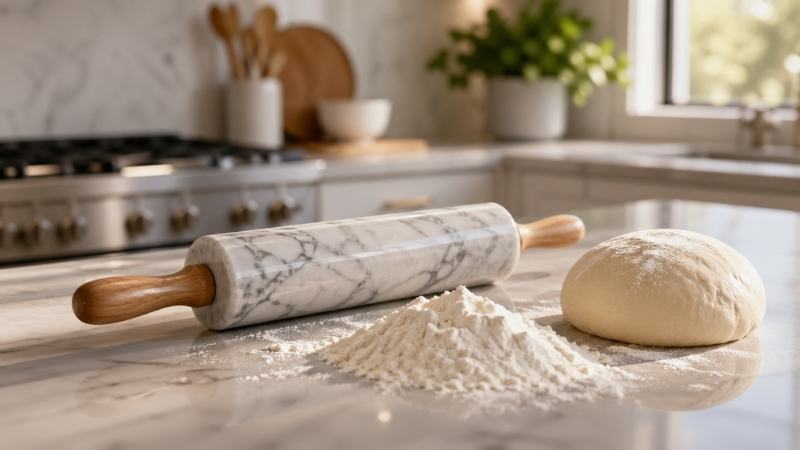 Sử dụng c&acirc;y c&aacute;n bột ch&iacute;nh h&atilde;ng gi&uacute;p d&agrave;n phẳng khối bột đều đặn v&agrave; tạo độ d&agrave;y chuẩn x&aacute;c cho mọi loại b&aacute;nh