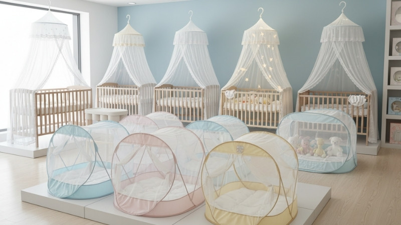 Chọn mùng cho bé cần lưới mềm, mắt nhỏ, khung chắc chắn, kích thước vừa và màu sắc dịu nhẹ