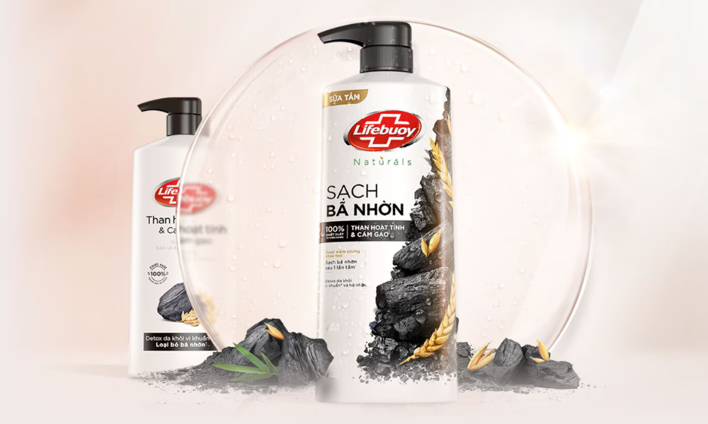 Sữa tắm Lifebuoy Than Hoạt Tính & Cám Gạo có hương thơm dịu nhẹ tươi mát