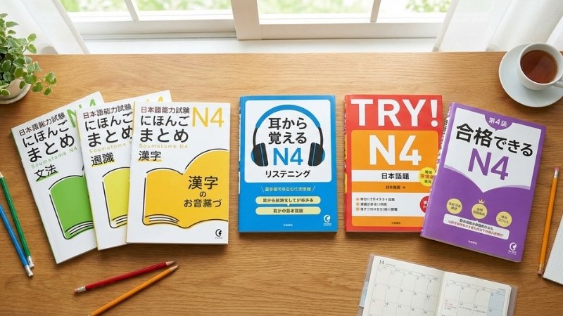 Chọn t&aacute;c giả, NXB uy t&iacute;n v&agrave; c&aacute;c bộ s&aacute;ch luyện N4 phổ biến, dễ học, b&aacute;m s&aacute;t đề thi