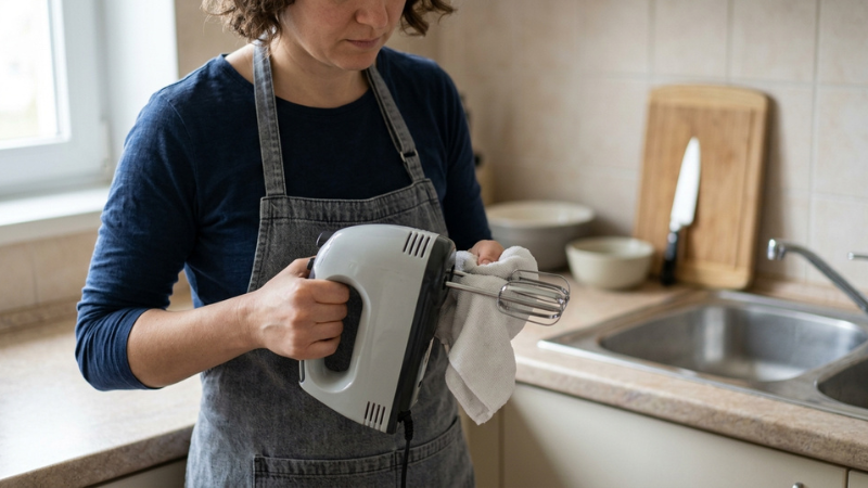 Vệ sinh máy đánh trứng đúng cách giúp giữ thiết bị luôn sạch sẽ và kéo dài tuổi thọ sử dụng